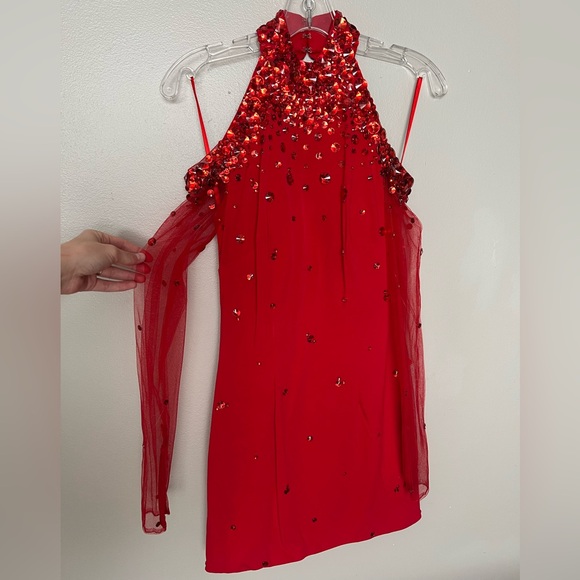 One-of-a-Kind Rhinestone Mini Dress - Picture 4 of 5